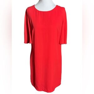 Forest Lily Red Chiffon Dress